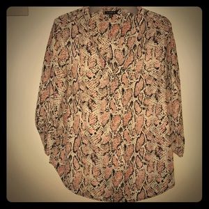 Pink Snake Print Dynamite Blouse Size Large